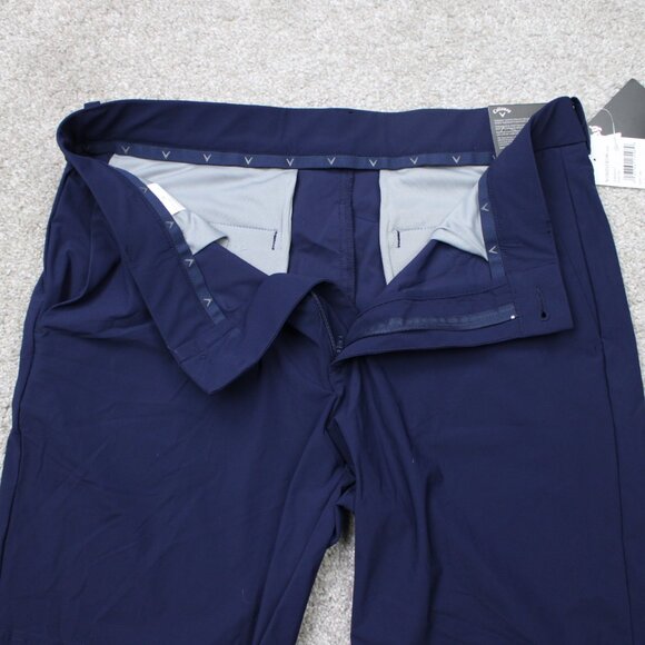 Callaway Shorts NWT Mens 33 Blue Opti-Dri Golf Stretch 9" inseam Flat Front - Picture 10 of 12